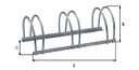 Vorschaubild Alberts® Mehrfach-Fahrradständer freist., fvz, Einstellplätze 5, LxT 1300x300 mm 698300