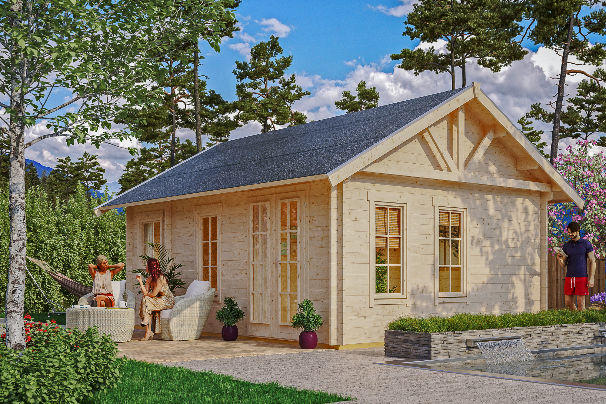 Skan Holz 45 mm Blockbohlenhaus Bern 2