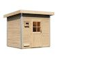 Vorschaubild Karibu Gartensauna Pultdach Saunahaus Norge naturbelassen inkl. gratis 9 kW Bio-Saunaofen im Wert von 879,99 €