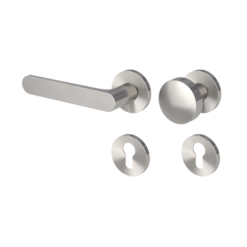 Griffwerk Wechselgarnitur VAYA 291 AVUS fast2fix Fast2Fix Rosetten rund Knopf R2 Samtgrau L