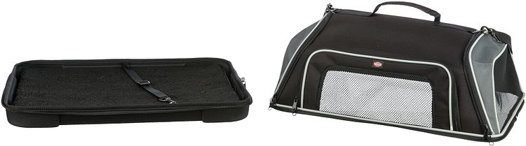 TRIXIE Airline Tasche Boarding, 55 × 23 × 40 cm, schwarz/grau