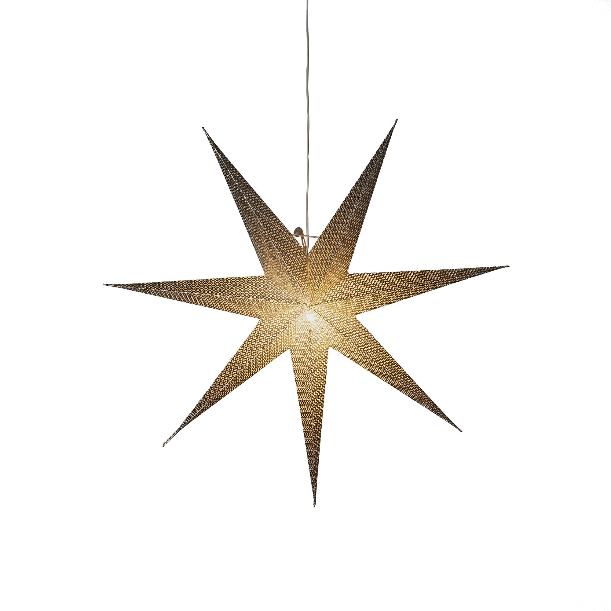 Konstsmide Weihnachtsbeleuchtung  Silberner Papierstern perforiert7 Zacken 78cm