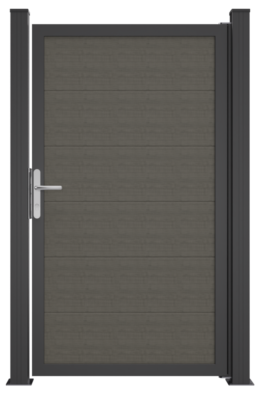 GroJa BasicLine Nova  Monument Oak Tor 1-flg. max. 150 x 180 cm Alu-Rahmen DB 703, Uni.-DIN