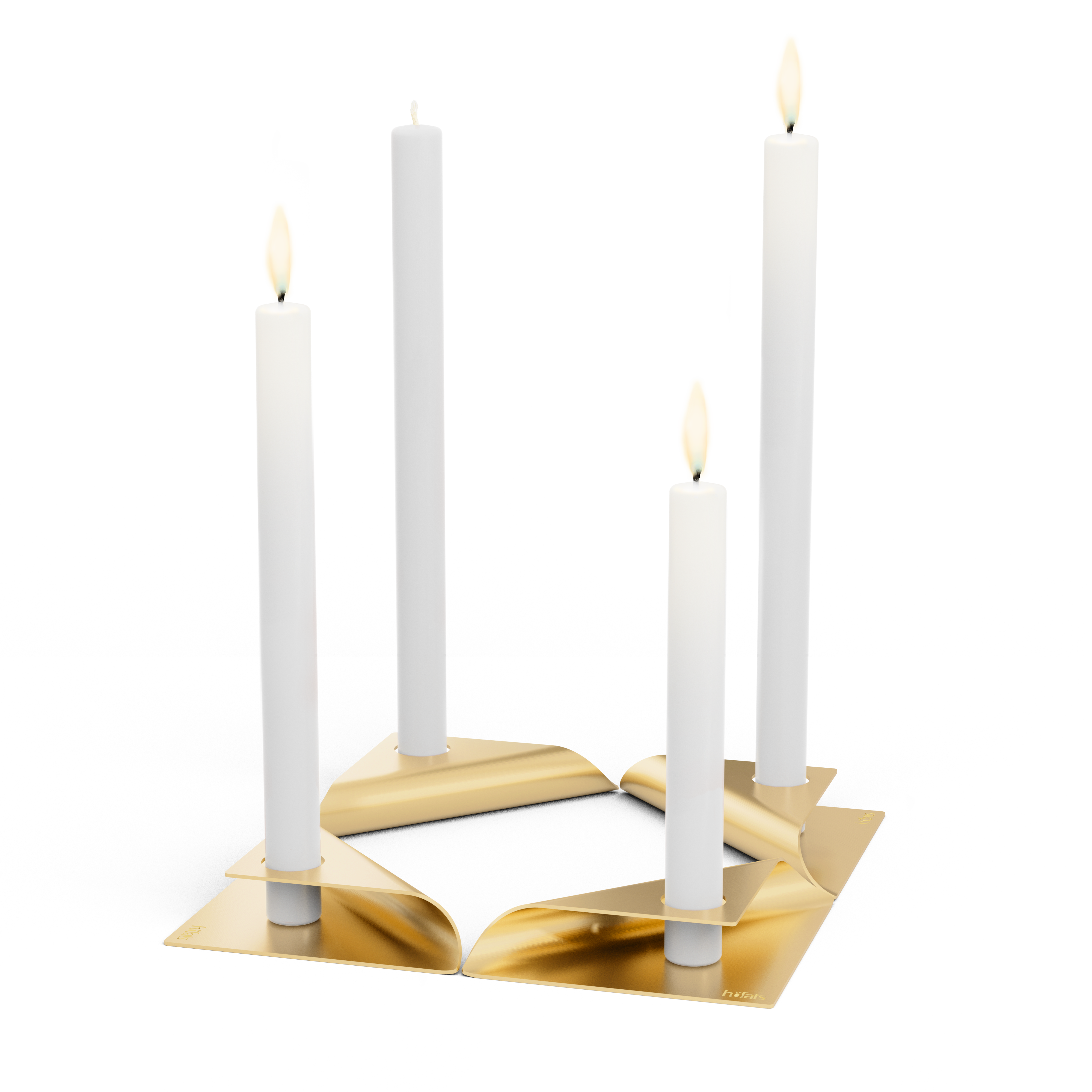 höfats Kerzenhalter-Set SQUARE CANDLE gold 4 Stück