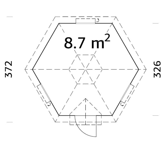 Palmako Grillkota Eva 8,7 m² - 44 mm