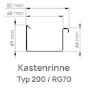 Vorschaubild Rinnenstutzen DN 60 zum Kleben, RG70 Typ 200 anthrazit