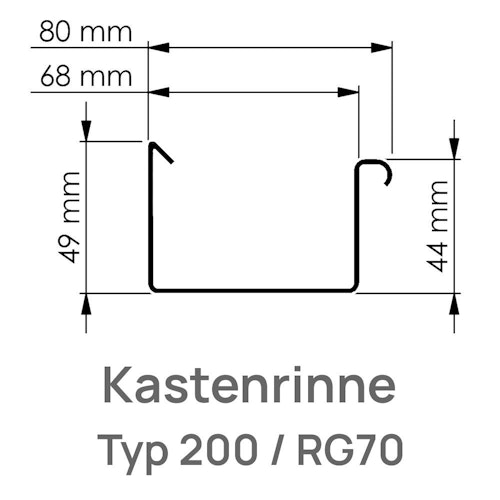 Rinnenstutzen DN 60 zum Kleben, RG70 Typ 200 anthrazit