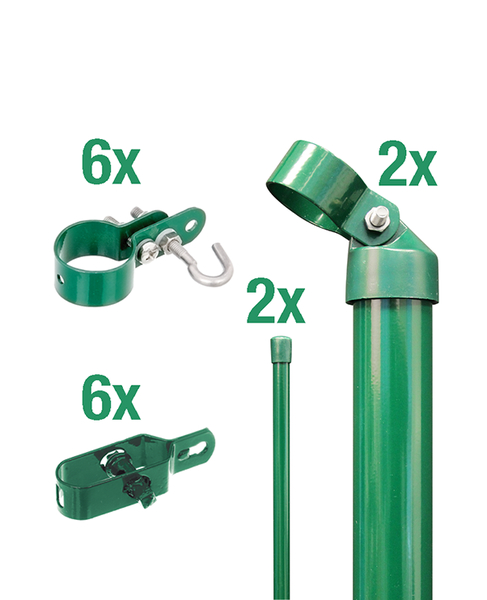 Alberts® Zauneck-Set Maschendrahtzaun,z.Einbet.,grün,Zaunhöhe:800mm 601362