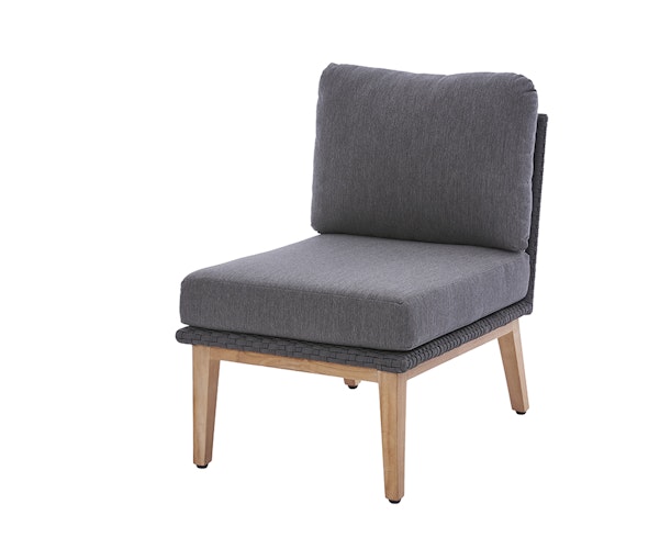 Diamond Garden Modullounge Mittelteil PALMA, Premium Teak / Alu / Rope / Sunproof (100 % Polypropylen) - Auslaufartikel