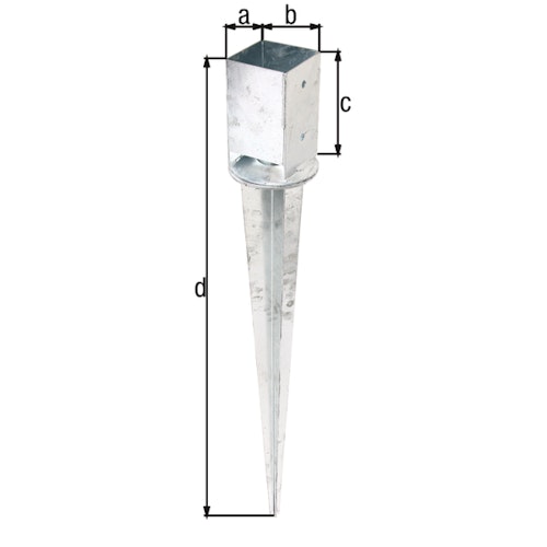 Alberts® Einschlaghülse 900mm mit verstellbarem Topf für verschiedene Pfostenstärken