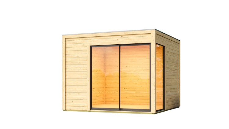 Karibu Design Gartenhaus View Slide mit Aluminium Schiebetür - 38 mm (Homeoffice-Gartenhaus)