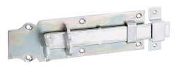 Alberts® Schlossriegel, m. flachem Griff, gerade, m. Schlaufe, galvanisch verzinkt dickschichtpassiviert, Platte LxB200x64mm 116798