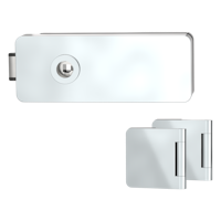 Griffwerk GATE | DESIGN MANUFAKTUR 1.0 -Edelstahl Optik poliert -Ganzglastürbeschlagset -3-teiliger Bandsatz -ohne Griff -UV