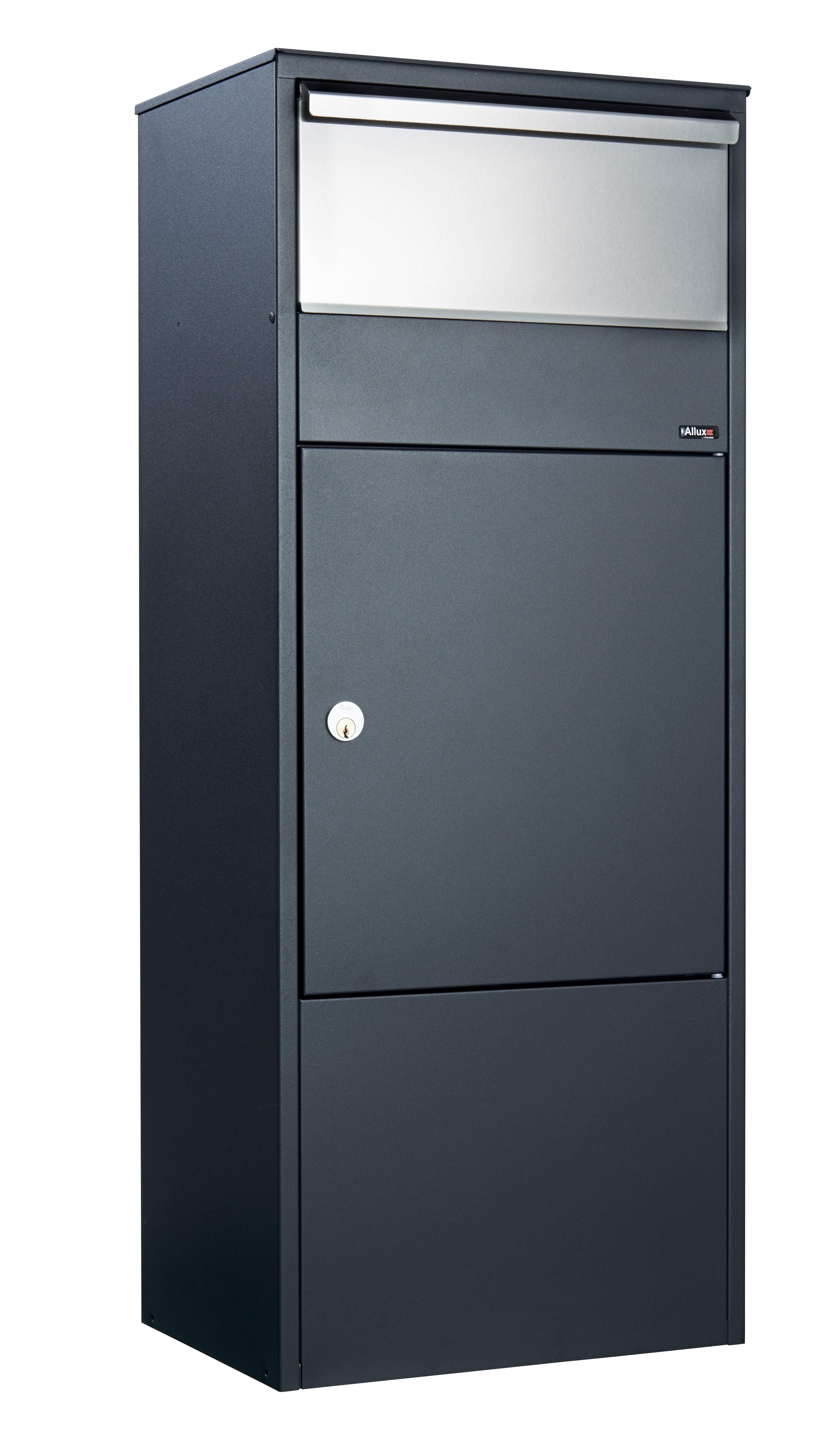 ALLUX 800 Paket-Briefkasten - Schwarz mit Ruko Schloss