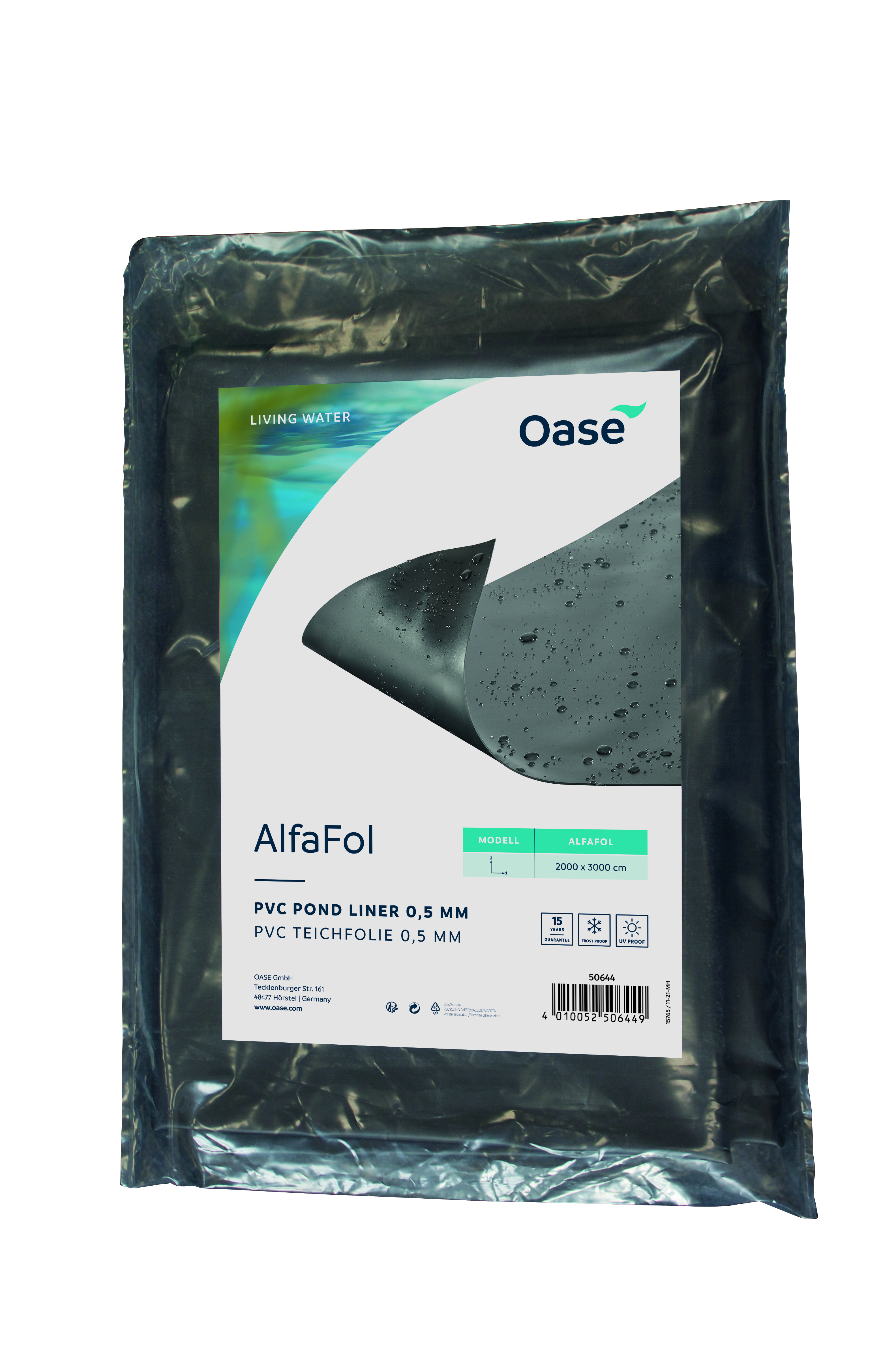 Oase Teichfolie Alfafol 0,5 mm Pre-Packed-6 m-6 m