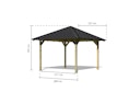 Vorschaubild Karibu 4-Eck Pavillon Cordoba kesseldruckimprägniert Sparset inkl. Dachschindeln