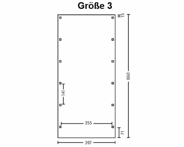 Skan Holz Friesland - Flachdach Einzelcarport Profil - Breite 397 cm Nadelholz