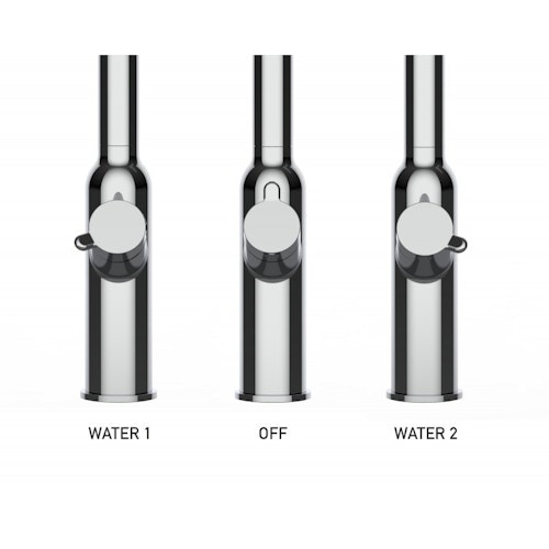 4 Wege Wasserhahn Küchenarmatur, BOD, mit 360° schwenkbarem U-Auslauf, Schwarz Matt