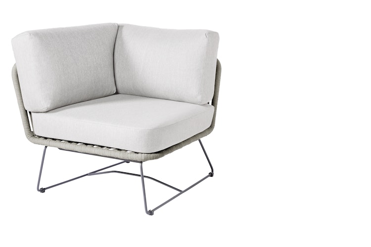 Diamond Garden Lounge Eckmodul MILOS, Edelstahl Dunkelgrau / Rope / Sunproof (100 % Polypropylen)