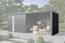 Vorschaubild Wolff Finnhaus Seiten-/Rückwand 23 Metall Anthrazit für Terrassenanbau Ulrik & Linnea