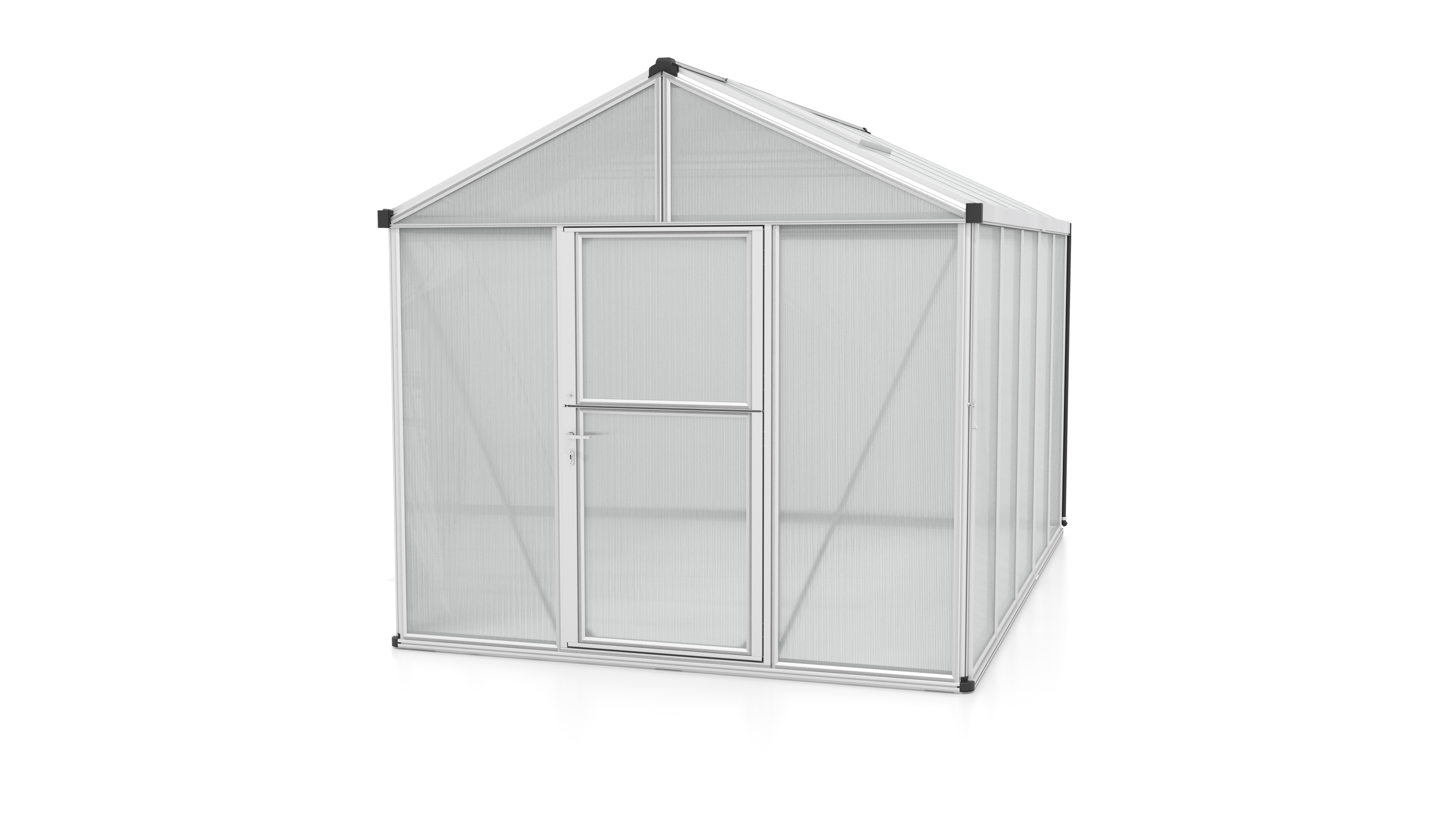 Vitavia Gewächshaus Zeus 10000 inkl. 2 Dachfenstern - 10,0 m² -Alu-blank eloxiert-16 mm Hohlklammerplatten