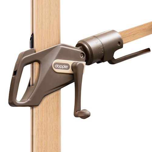 doppler Pendelschirm ALU WOOD 300 x 220, Aluminium Esche-Optik / 100 % Polyester 180 g/m²