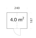 Vorschaubild Palmako Gerätehaus Emilia 4,0 m² - 18 mm