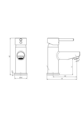 Design-Waschtischarmatur ATLANTA, Chrom
