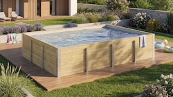 Weka Massivholzpool Siargao Gr. 2 - 45 mm - 416 x 551 cm inkl. gratis Abdeckplane im Wert von 279,99€