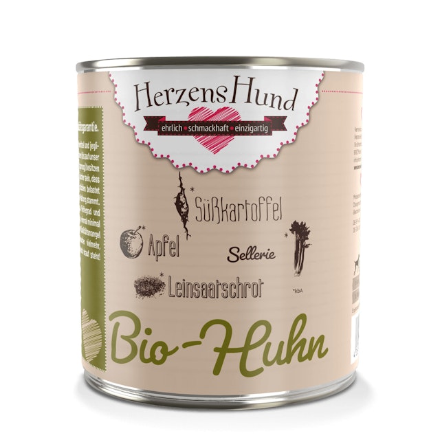 Herzenshund Bio Huhn mit Süßkartoffel 800 Gramm Vorschaubild