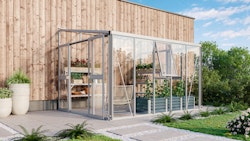 Vitavia Gewächshaus Helena 8600 inkl. 2 Seitenfenstern - 8,6 m² -Alu-blank eloxiert