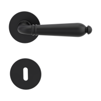 Griffwerk CAROLA PIATTA S -Graphitschwarz Rosettengarnitur rund -Flachrosette -BB TS 37-45mm