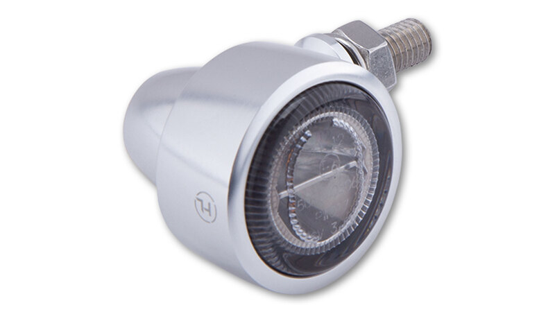 HIGHSIDER pro Classic-X1 LED Indicator Gehäuse Silber / Linse Rauchgrau (Paar), Vorn & Hinten