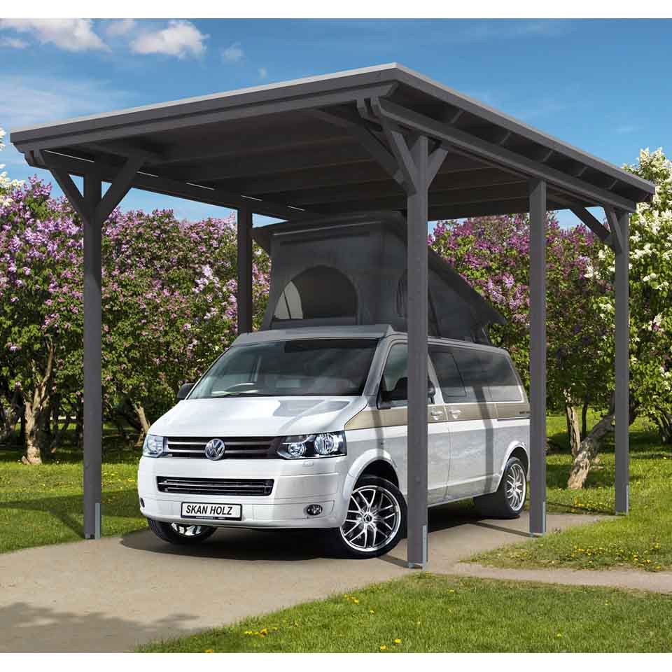 Skan Holz Caravan-Carport Emsland 404x604 cm mit erhöhter Einfahrt