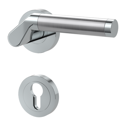 Griffwerk CORINNA Schraubtechnik GK4 -Chrom/Edelstahl Rosettengarnitur -Schraubt. -PZ -TS 40-45mm