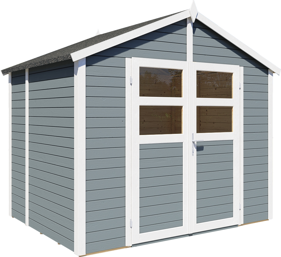 Bertilo Gerätehaus Visby 1/2/3/4 - 14 mm grau Visby 3: 239x181 cm