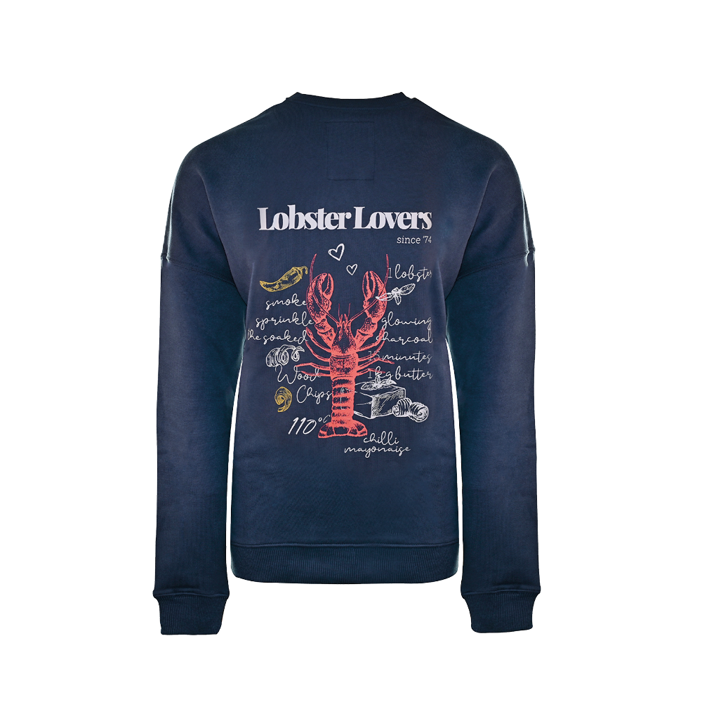 Big Green Egg Oversized Sweater -  Lobster Lover - Blau L