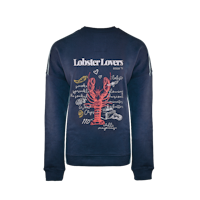 Big Green Egg Oversized Sweater -  Lobster Lover - Blau