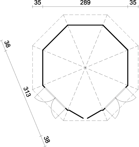 Palmako Pavillon Veronica 2 6,7 m² - 28 mm