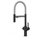 Vorschaubild 3 Wege Wasserhahn Küchenarmatur, BOD, mit 360° schwenkbarem Auslauf, abnehmbare 2 strahl Handbrause, Schwarz Matt / Grau