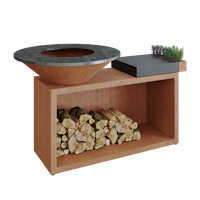 OFYR Plancha Grill Island Corten 100 Keramik Dunkelgrau