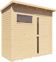 Bertilo Gartenhaus Pentus 1 - 19 mm naturbelassen Pentus 1: 234x115 cm