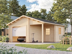 Palmako Garage Roger 21,9+5,2 m² - 44 mm - mit Sektionaltor