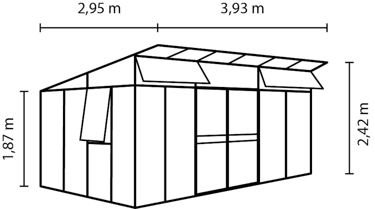 Vitavia Gewächshaus Aura 11500 inkl. 5 Fenstern - 11,5 m²