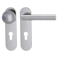 Griffwerk LUCIA PROFESSIONAL Schraubtechnik FS -Edelstahl matt  Kurzschild-Garnitur -Schraubt. -Knopf R2 -WR -Stift 9mm -TS 38-50mm