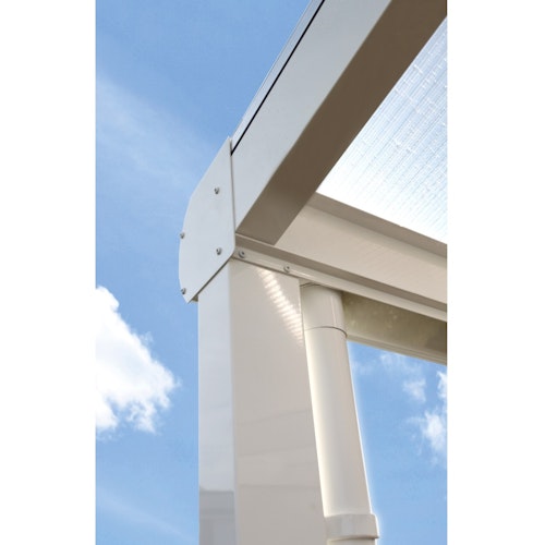 Skan Holz Aluminium Terrassenüberdachung Modena Breite 434 cm mit Echtglas-Dach