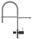 Vorschaubild 3 Wege Wasserhahn Küchenarmatur, FL, mit 360° schwenkbarem Auslauf, abnehmbare 2 strahl Handbrause, Verchromt / Grau
