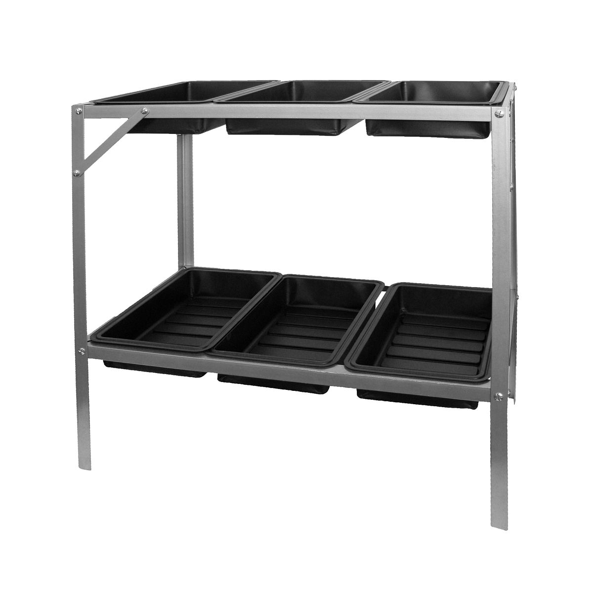 Ubbink Anzuchttisch - verzinkt, 6 Kunststoff-Trays auf 2 Etagen - H77 x 77 x 40 cm