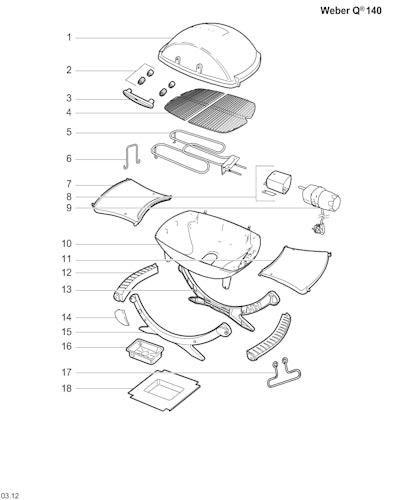 Weber Q 140 w/Side Tables Dark Gray (DE/AT)