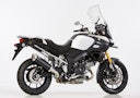 Vorschaubild SHARK SLIP-ON Aluminium eloxiert/Endkappe Edelstahl poliert schwarz DSX-5 für SUZUKI V-Strom 1000,V-Strom 1000 XT EURO4  